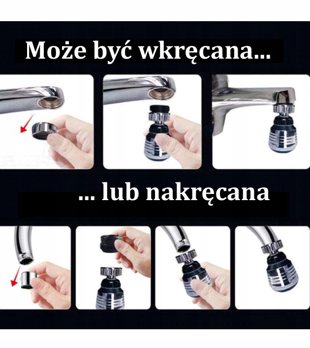 Perlator, aerator na kulce, obrotowy fi 24 i 22mm