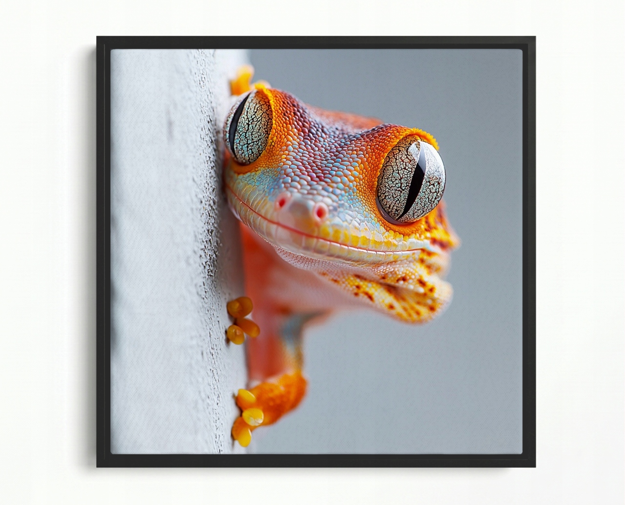 Obraz Rám Americký Box Foto Makro Gekon Ještěrka Plaz Exotika Oko 60x60