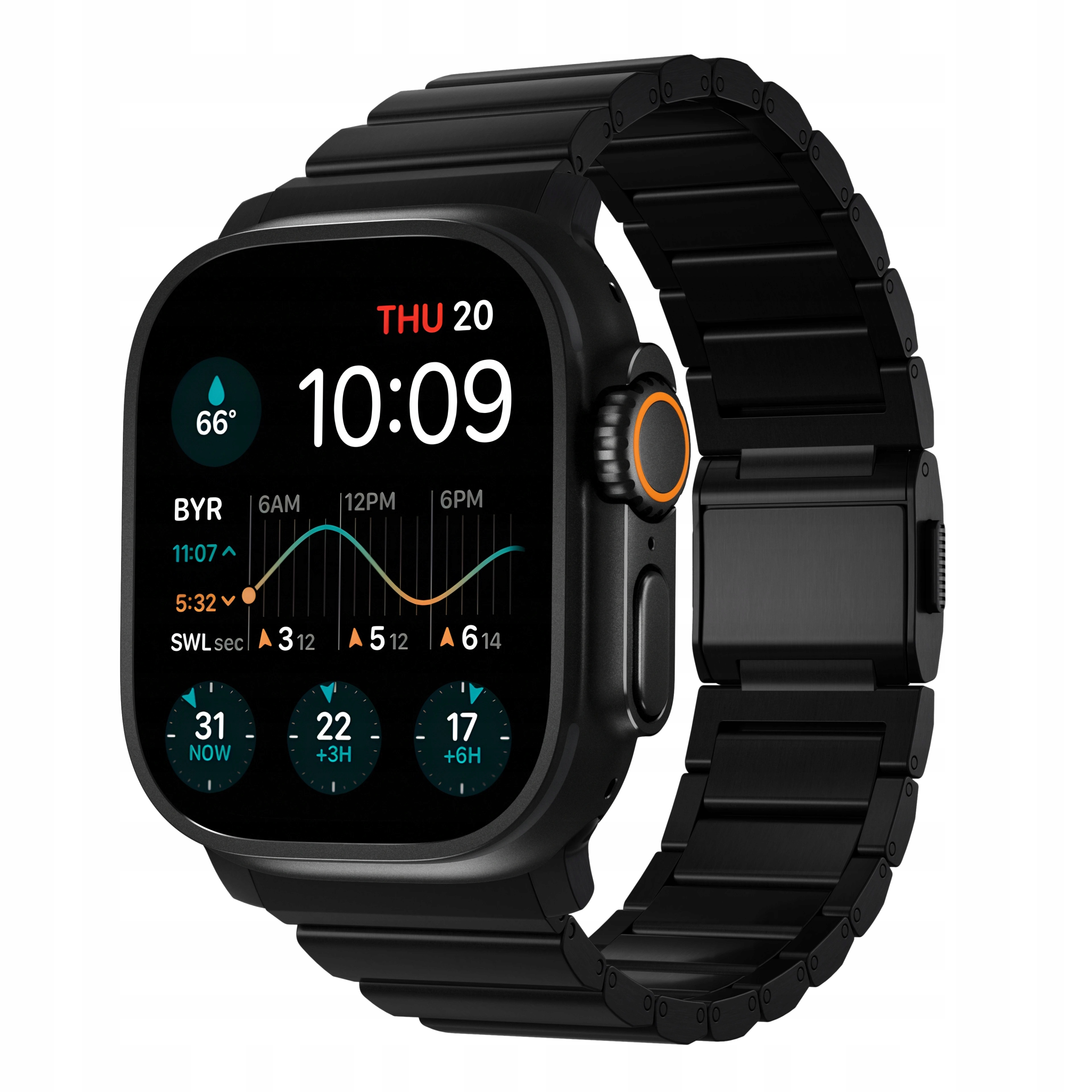 Nomad elegantný, silný titánový náramok pre Apple Watch 49/46/45/44, oceľ