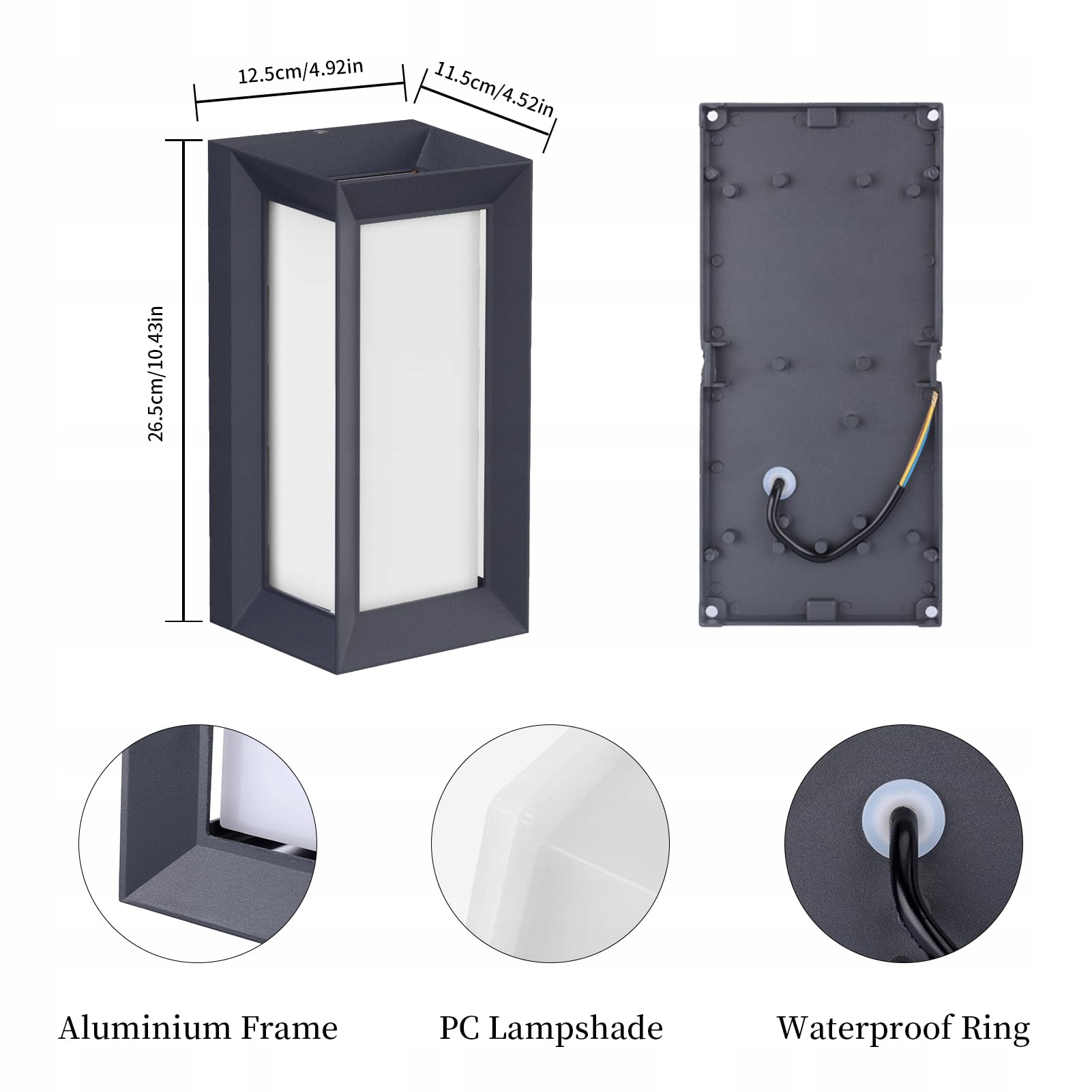 KLIGHTEN 20W Lampa Ścienna Zewnętrzna IP65 1080 Lumenów 3000K — miniatura 3