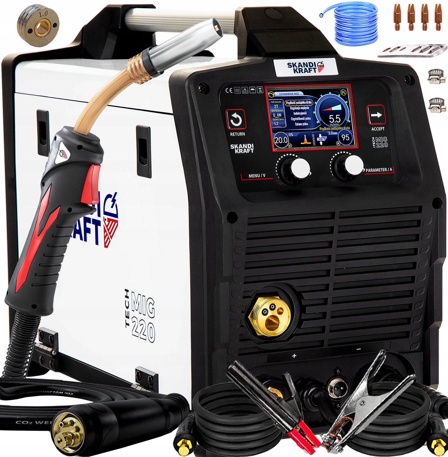 Invertorová Svářečka Migomat Skandi Kraft iTECH Mig 220 2R Synergia Puls