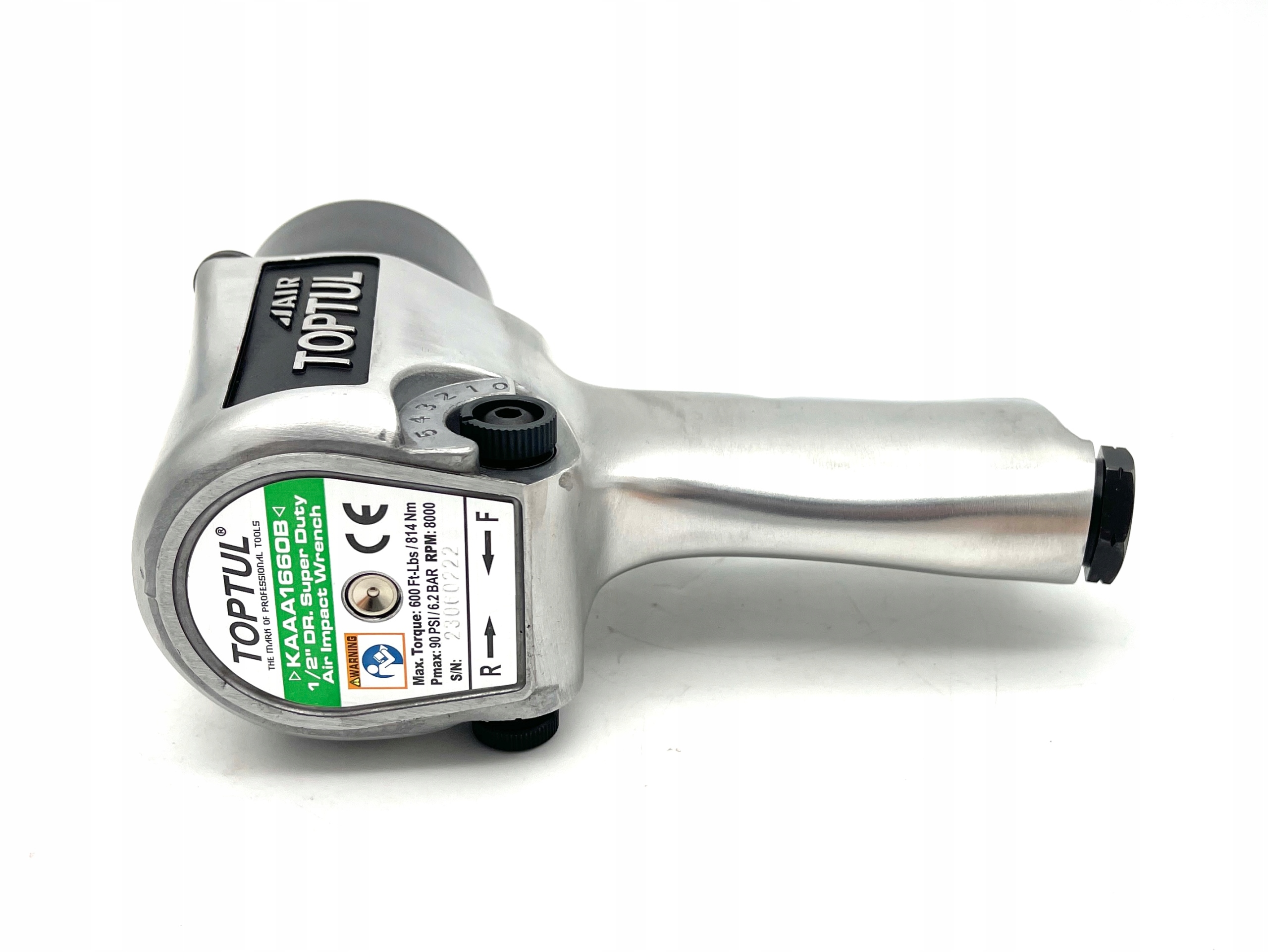 KLUCZ PNEUMATYCZNY UDAROWY 1/2" 814 Nm 8000 obr/min TOPTUL KAAA1660B Maksymalny moment obrotowy 814 Nm