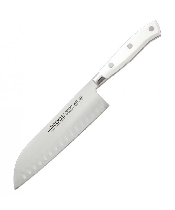 Japonský nôž Santoku Riviera White