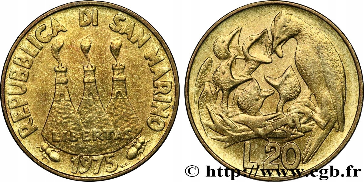 SAN MARINO 20 lirów 1975