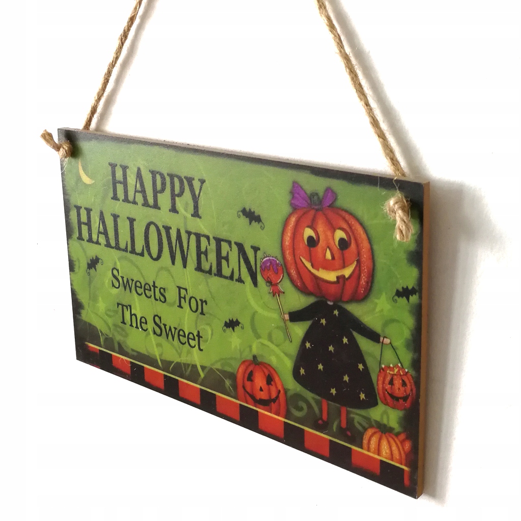Wesołego halloween wiszący tablica z drewna Poziom odpływu inny