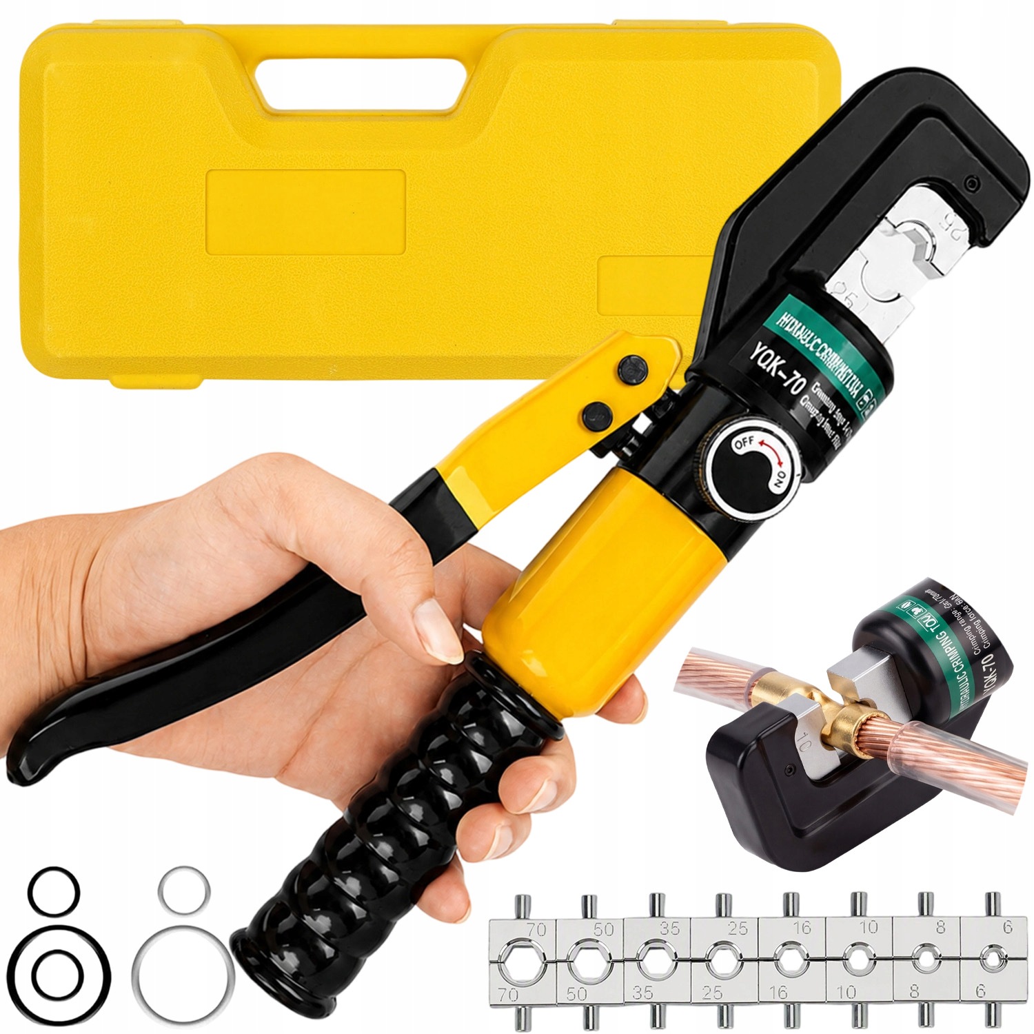 Hydraulická Svorka Pro Kabelové Dutinky, Matrice, Sada 14T, Otáčení O 180°