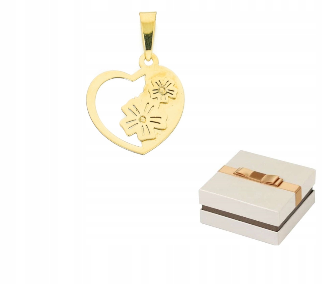 Zlato 585 Zlatý přívěsek Květiny v srdci Srdce 14 karátů ZZ23