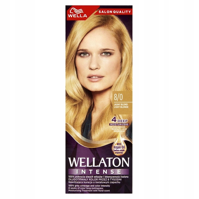 WELLATON Jasny blond krem koloryzujący włosów 8/0