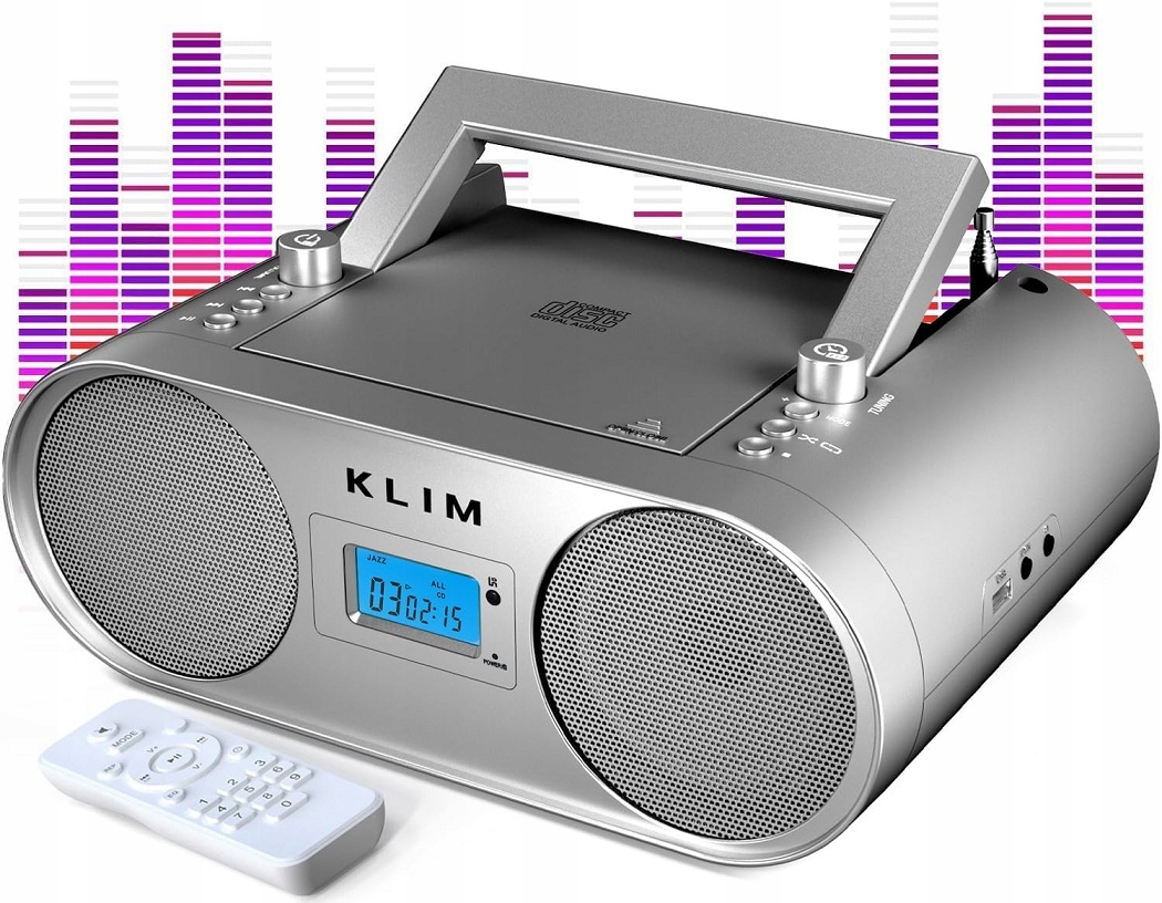 KLIM BOOMBOX B4 RADIO CD BLUETOOTH AUX AM/FM MP3 + PILOT