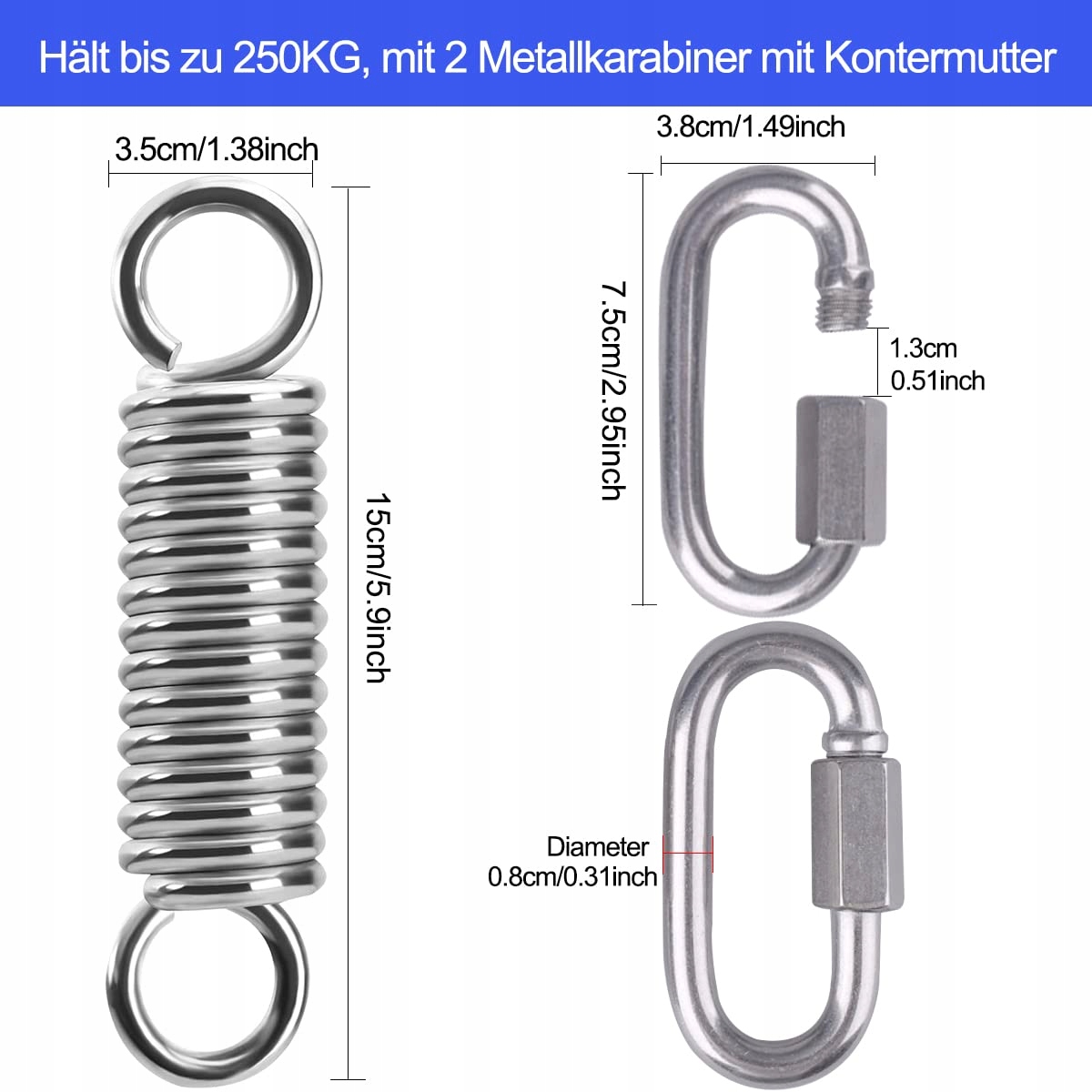 SCHWINGER Uniwersalne Haczyki Haki Sufitowe Obrotowe Do Hamaków — miniatura 4