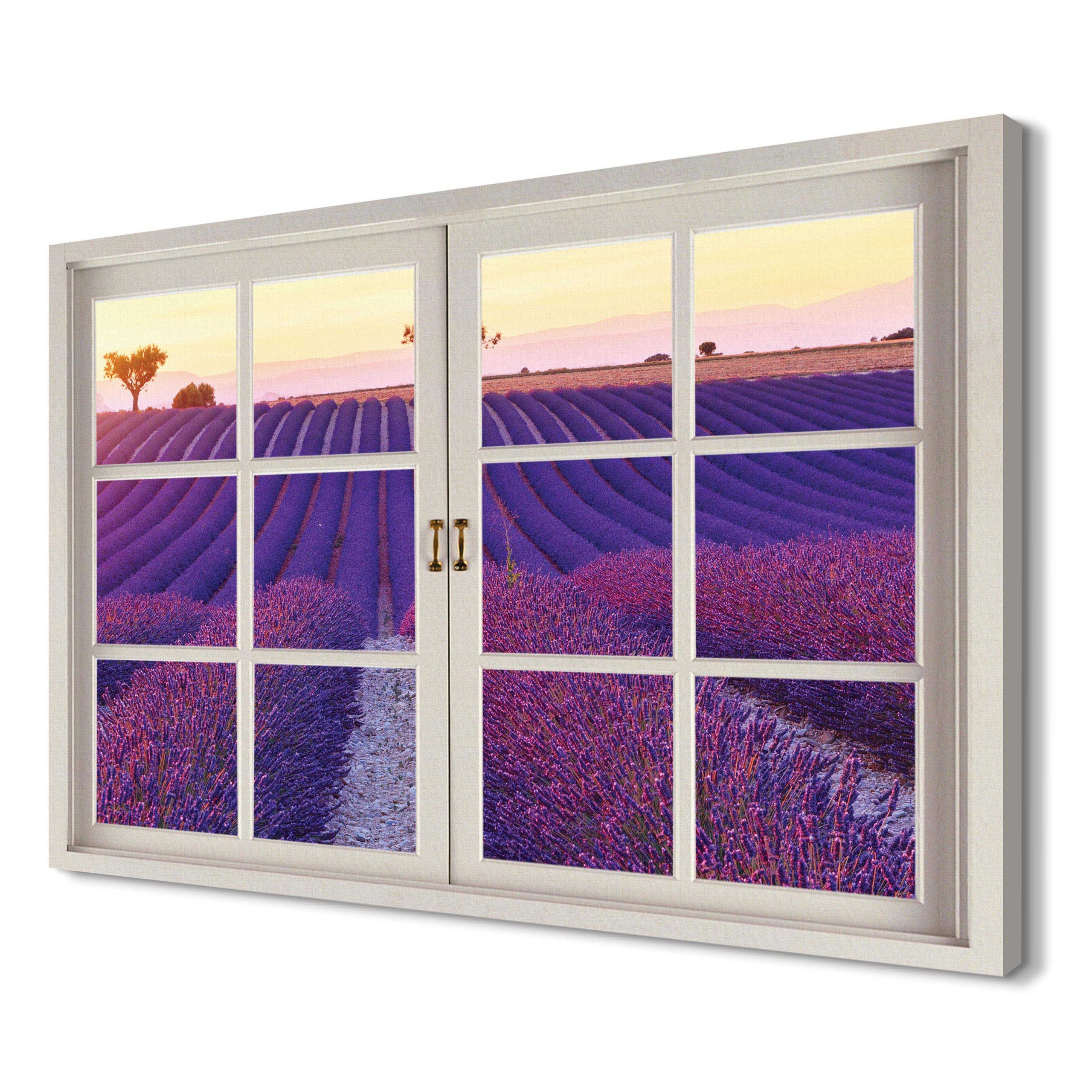 

Pola lawendy na ścianę 120x80 Obraz okno canvas 3d