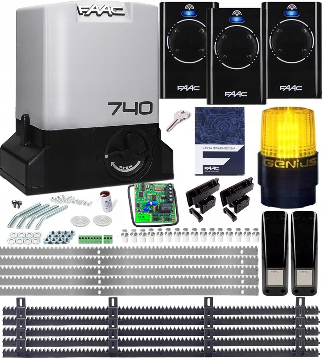 Zestaw Delta2 FAAC 740 3xPilot 868 Lampa 5xListwa