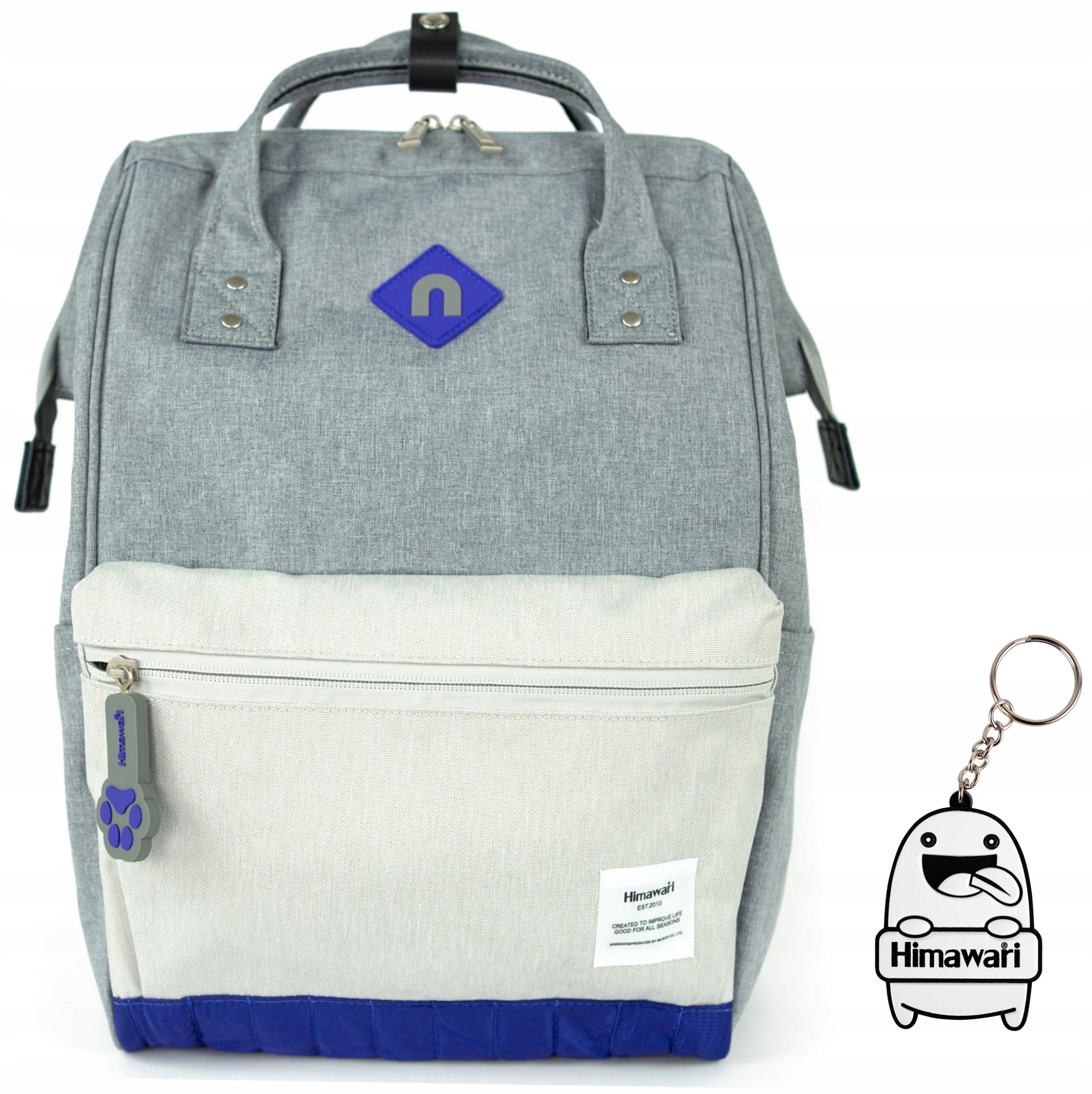 Batoh Himawari Kitten M multifunkční, prostorný Usb rám, šedá barva