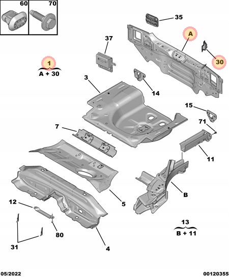 Pas Tylny Peugeot 208 II 2019< / Opel Corsa F Producent części Peugeot OE