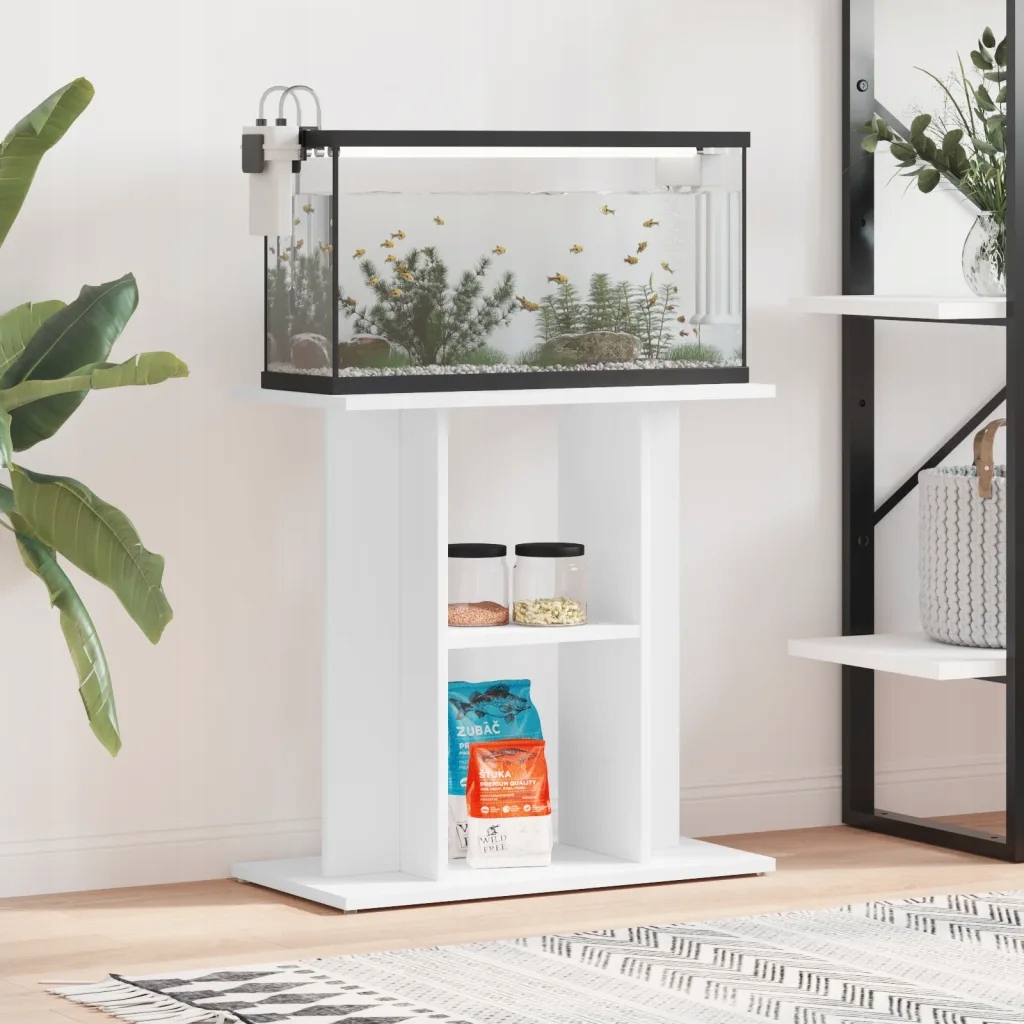 Stojan na akvárium bílý 60 x 30 x 60 cm kompozitní dřevo Bílá 833567