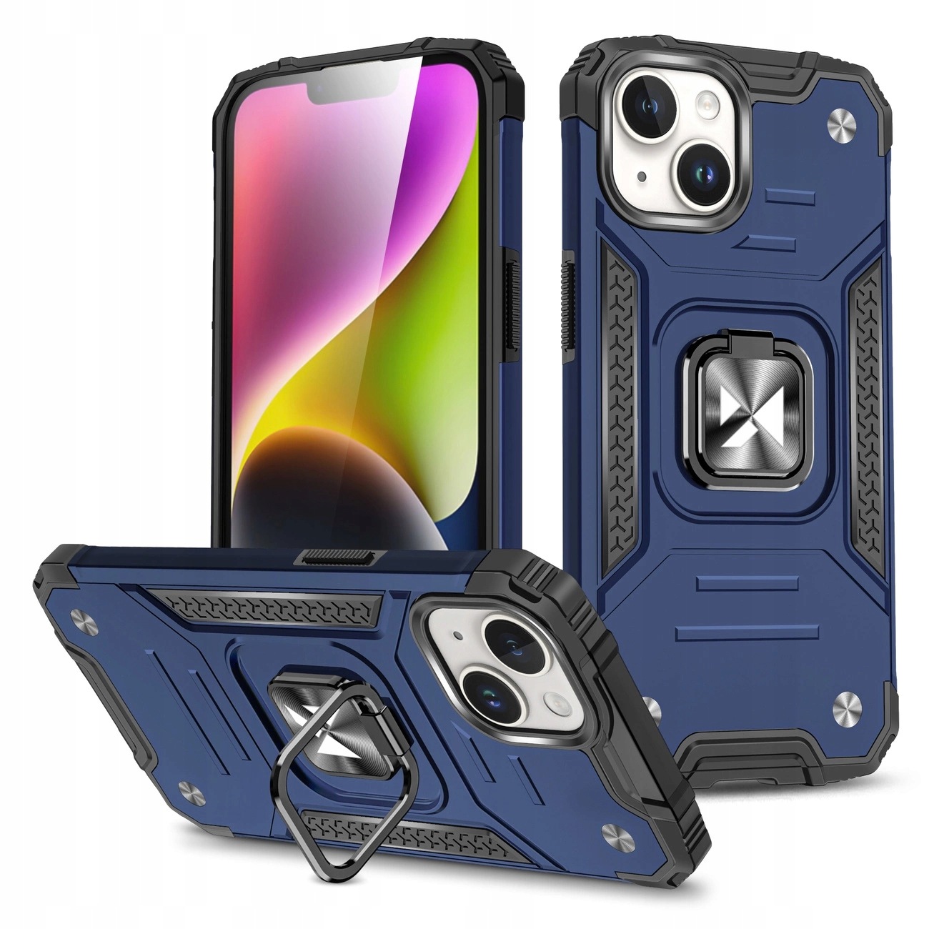 Etui pancerne Wozinsky Ring Armor iPhone 15 Plus niebieski