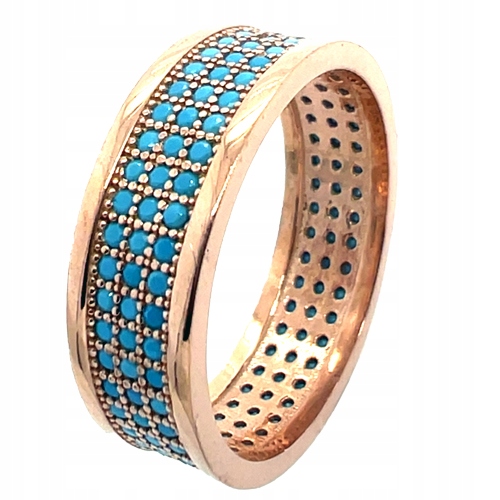 Pozlacený stříbrný prstýnek prsten s tyrkysovou barvou