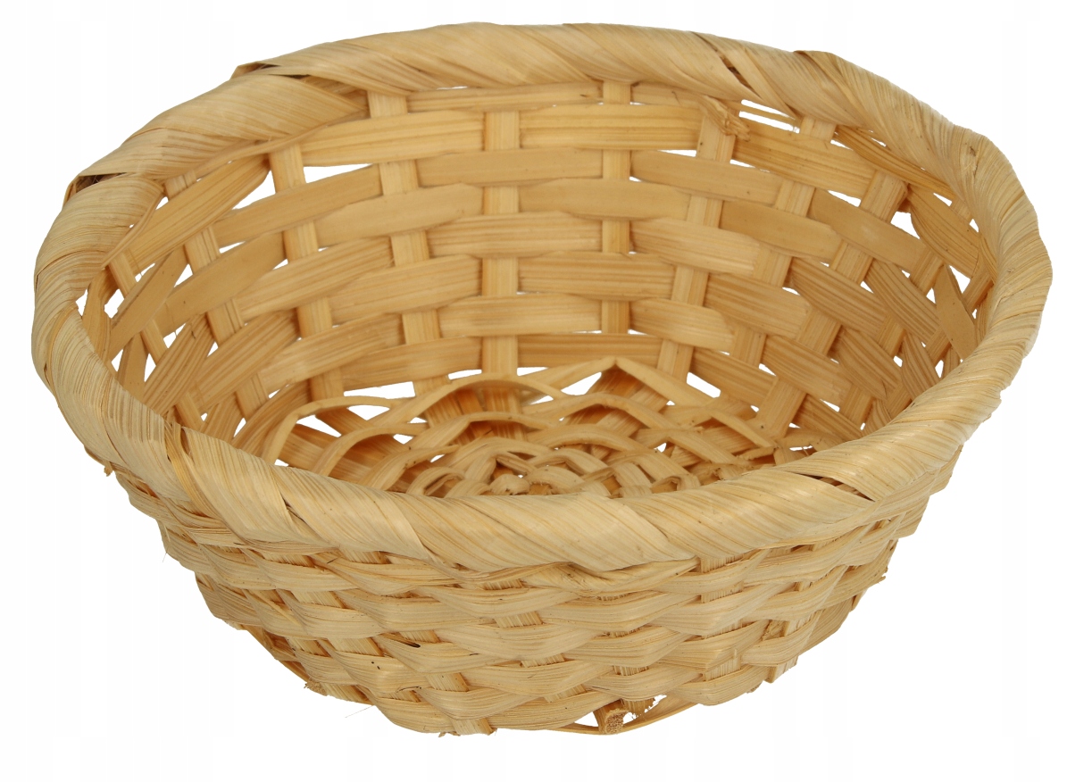 KOSZ KOSZYK BAMBUSOWY OKRĄGŁY NA ZESTAW PREZENTOWY 12x4 cm