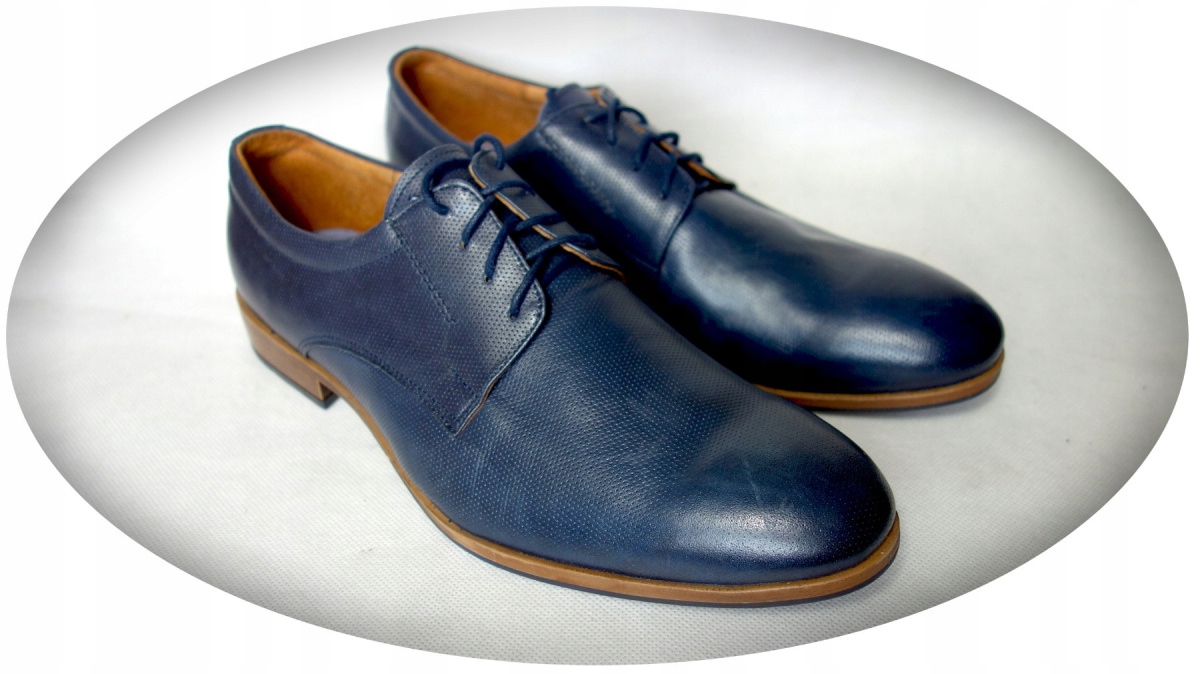 Męskie półbuty sznurowane granatowe 41 Rozmiar 41