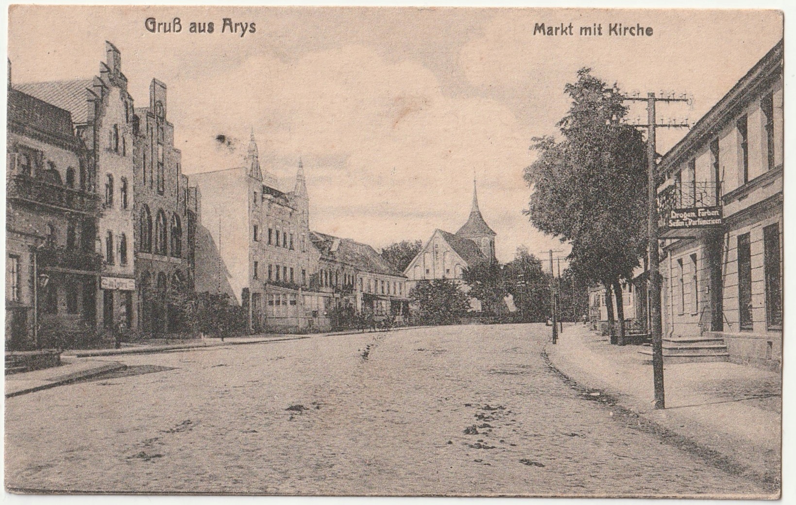 ORZYSZ. Gruss aus Arys - Rynek z kościołem