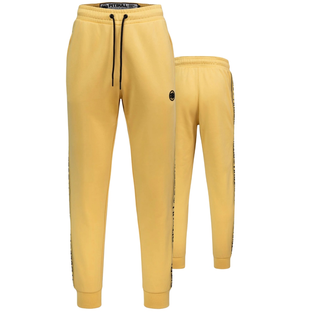 Pitbull West Coast Pánské Tepláky Oldschool Tape Logo Žluté S