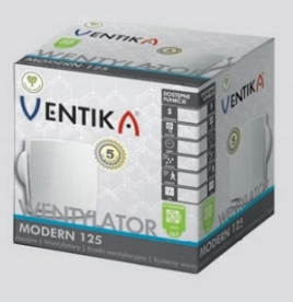 Wentylator łazienkowy MODERN 125mm BIAŁY 5941 Marka VENTIKA