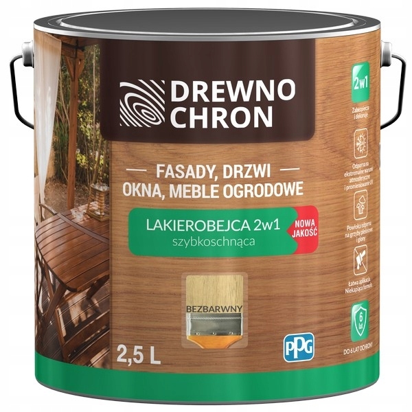 Drewnochron Lakierobejca 2w1 2.5L Bezbarwny