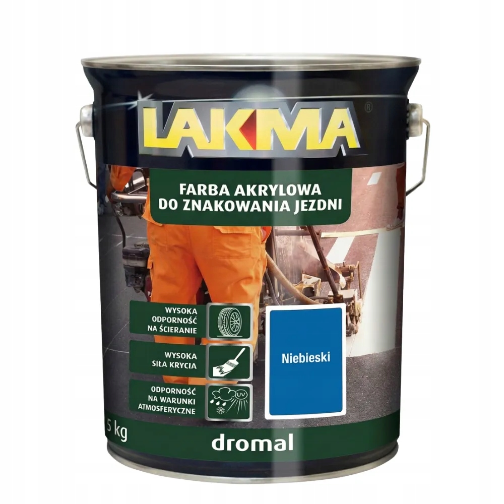 Dromal Farba Drogowa do Znakowania Jezdni Niebieski 5KG Lakma