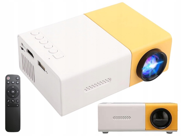 Przenośny Mini Rzutnik Projektor Led Full Hd Telefon Laptop Tablet YG300