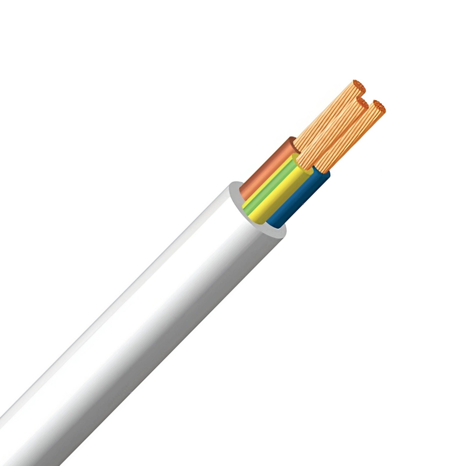 Elektrický obytný kabel Omy 300/300V 3x1,5 mm bílý 90 m