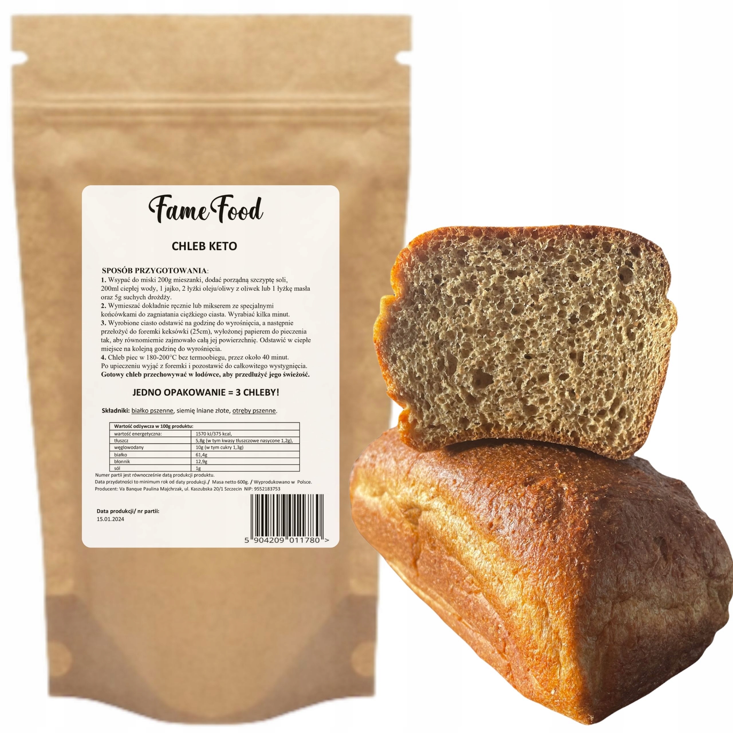 7+1 Mieszanka keto chleb, wysokobiałkowa