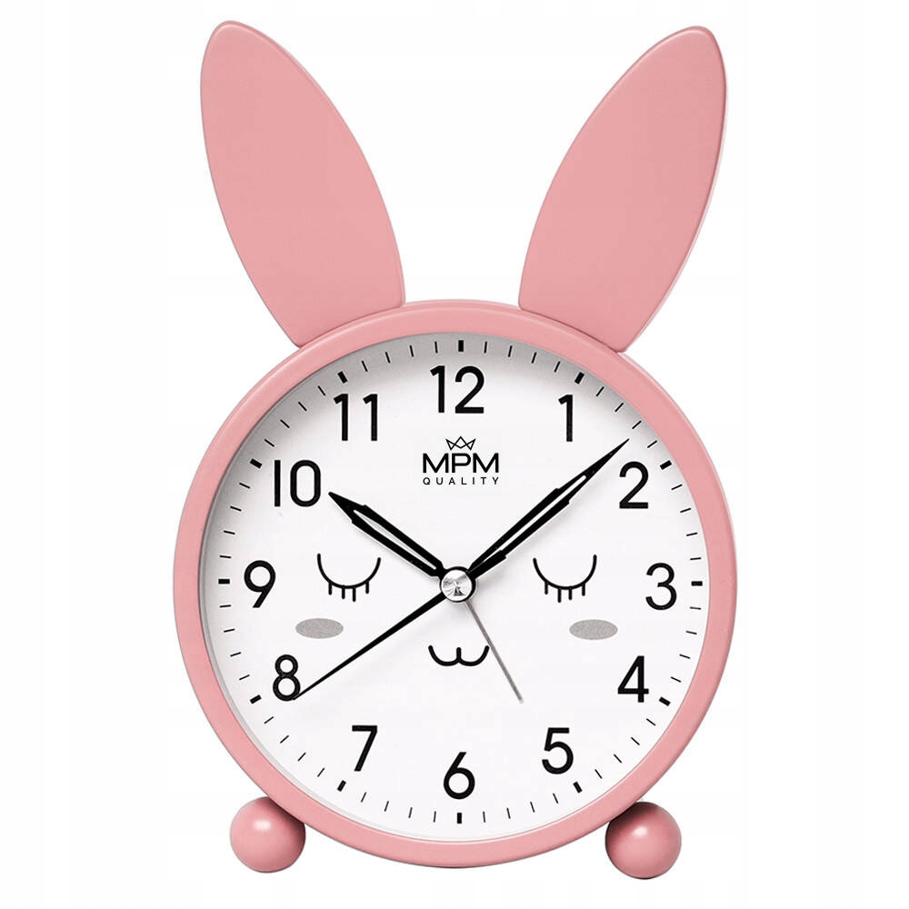 PASTELOWY BUDZIK DZIECIĘCY KRÓLIK MPM C01.4370.23 ALARM PODŚWIETLENIE