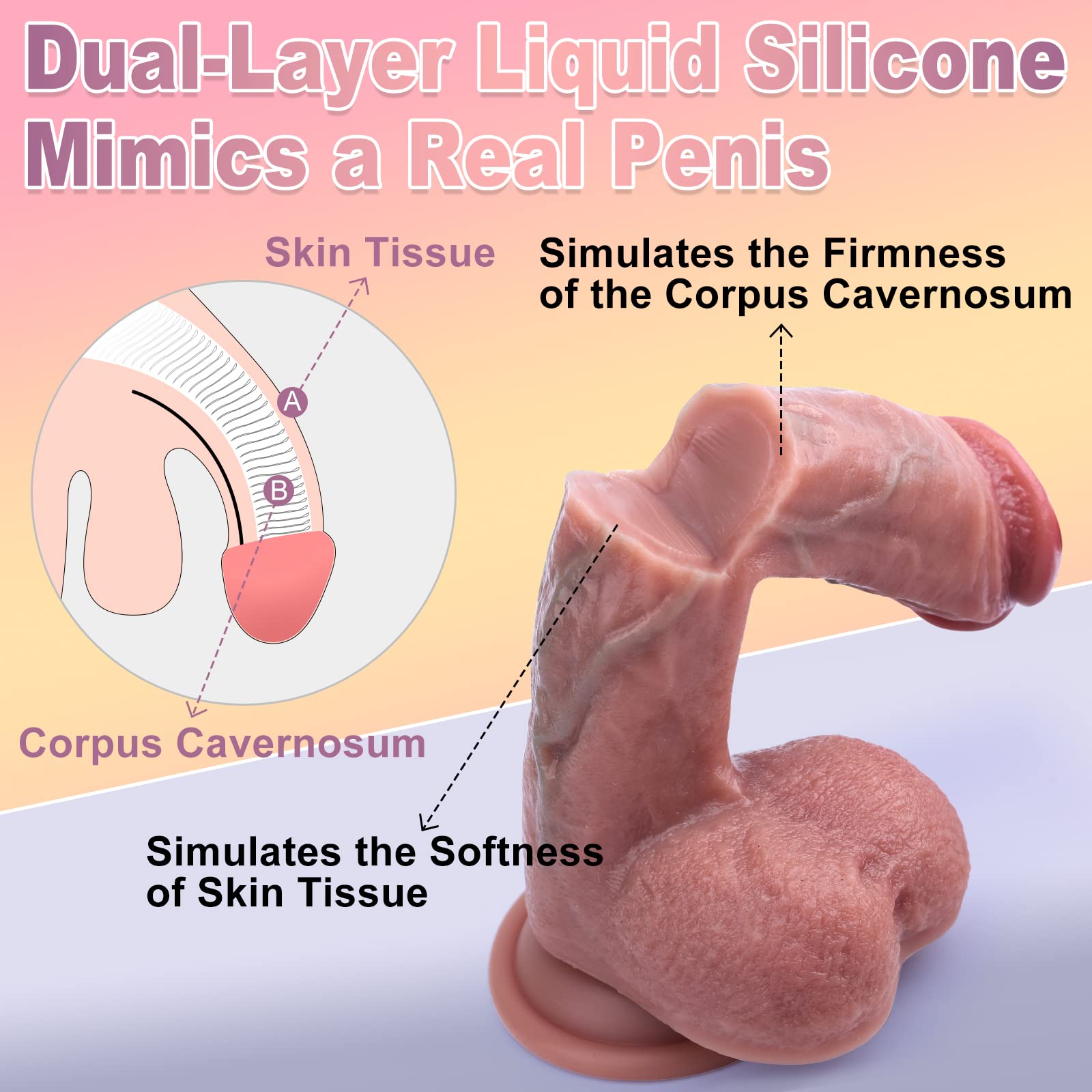 REALISTISCHER Dildo Z Silikonu Z Przyssawką Dla Par I Singli — miniatura 3