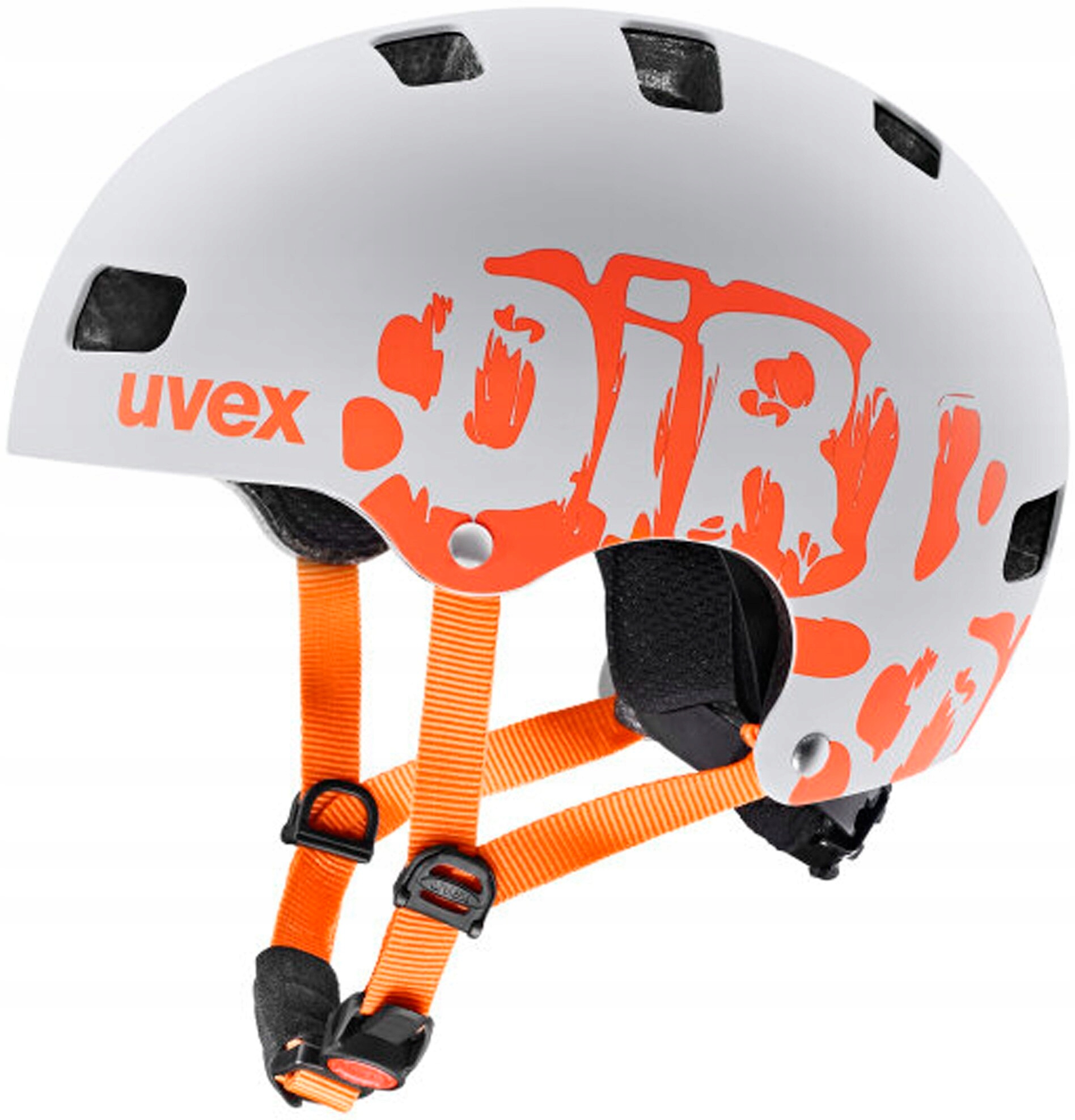 Dětská přilba Uvex Kid 3 CC dirtbike světle šedá/oranžová