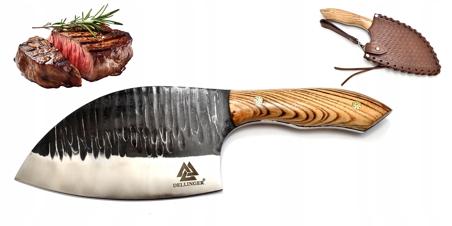 Dellinger D2 Kokki Bbq Srbský nôž v štýle Almazan Kitchen 165