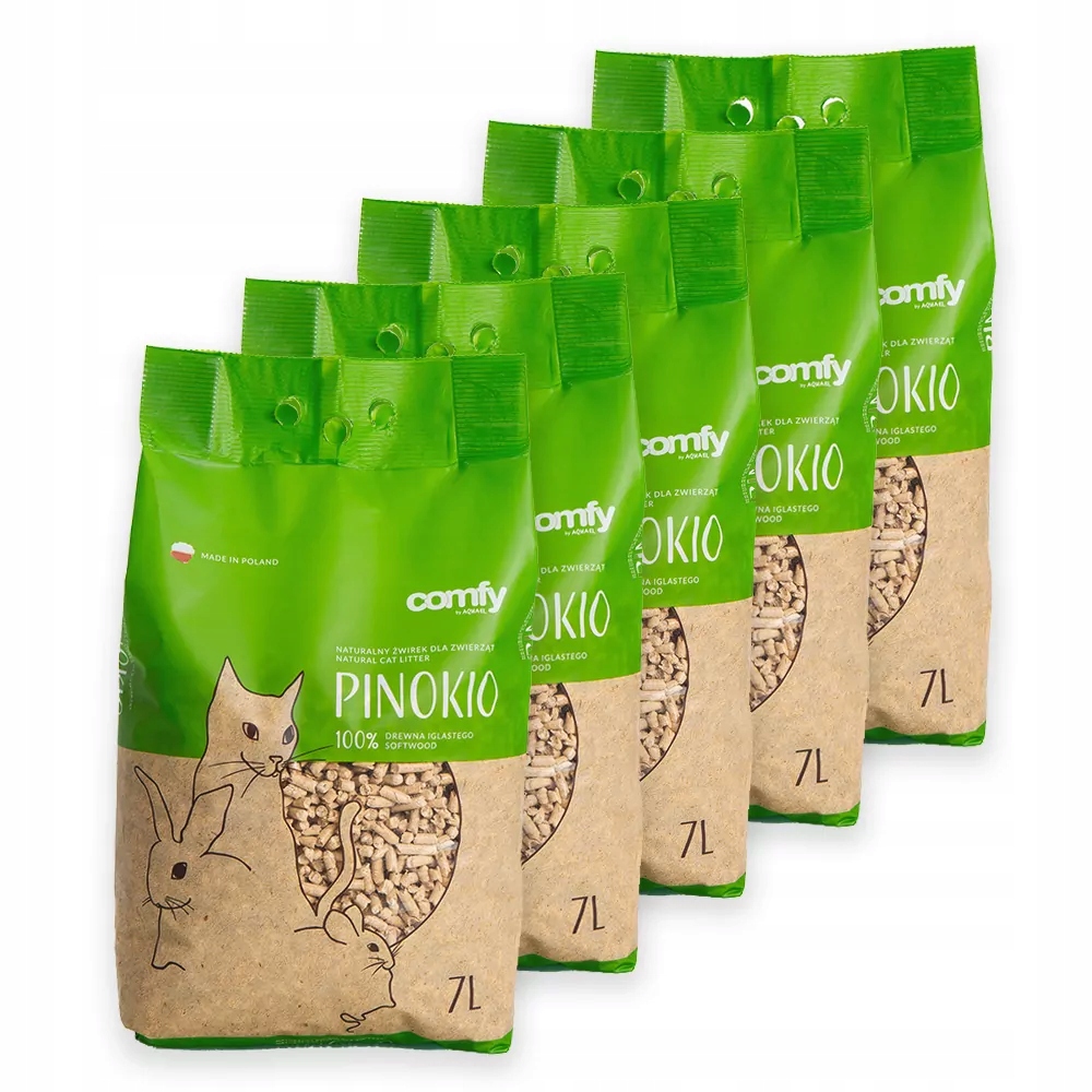 Comfy Pinokio Żwirek Drewniany 7L x5szt