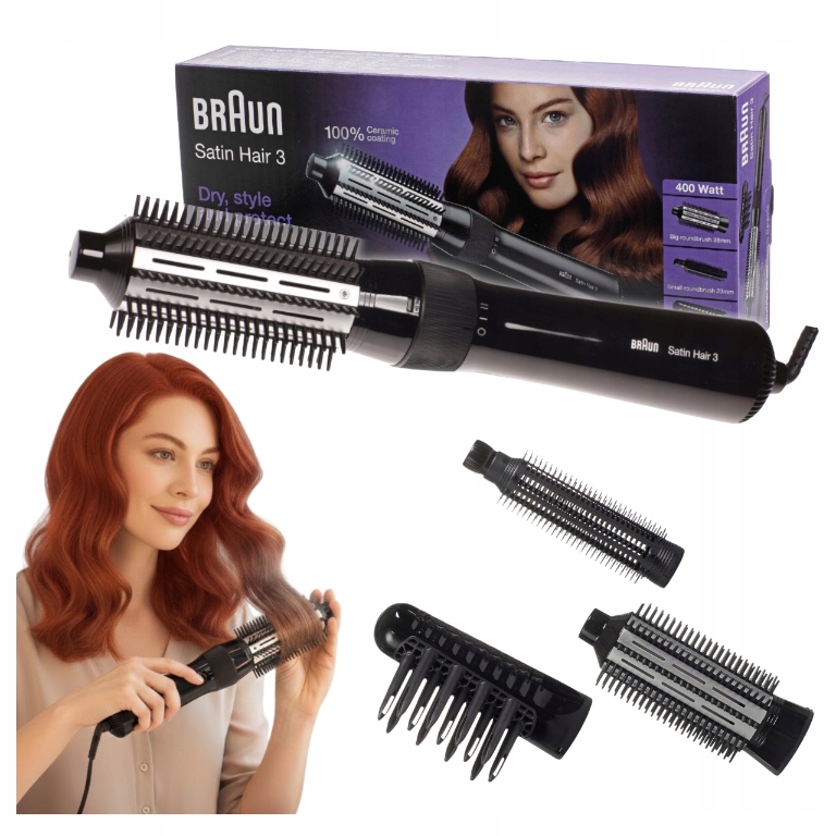 Lokówko-suszarka Braun BRAS330E 400W Z 3 Końcówkami Do Stylizacji