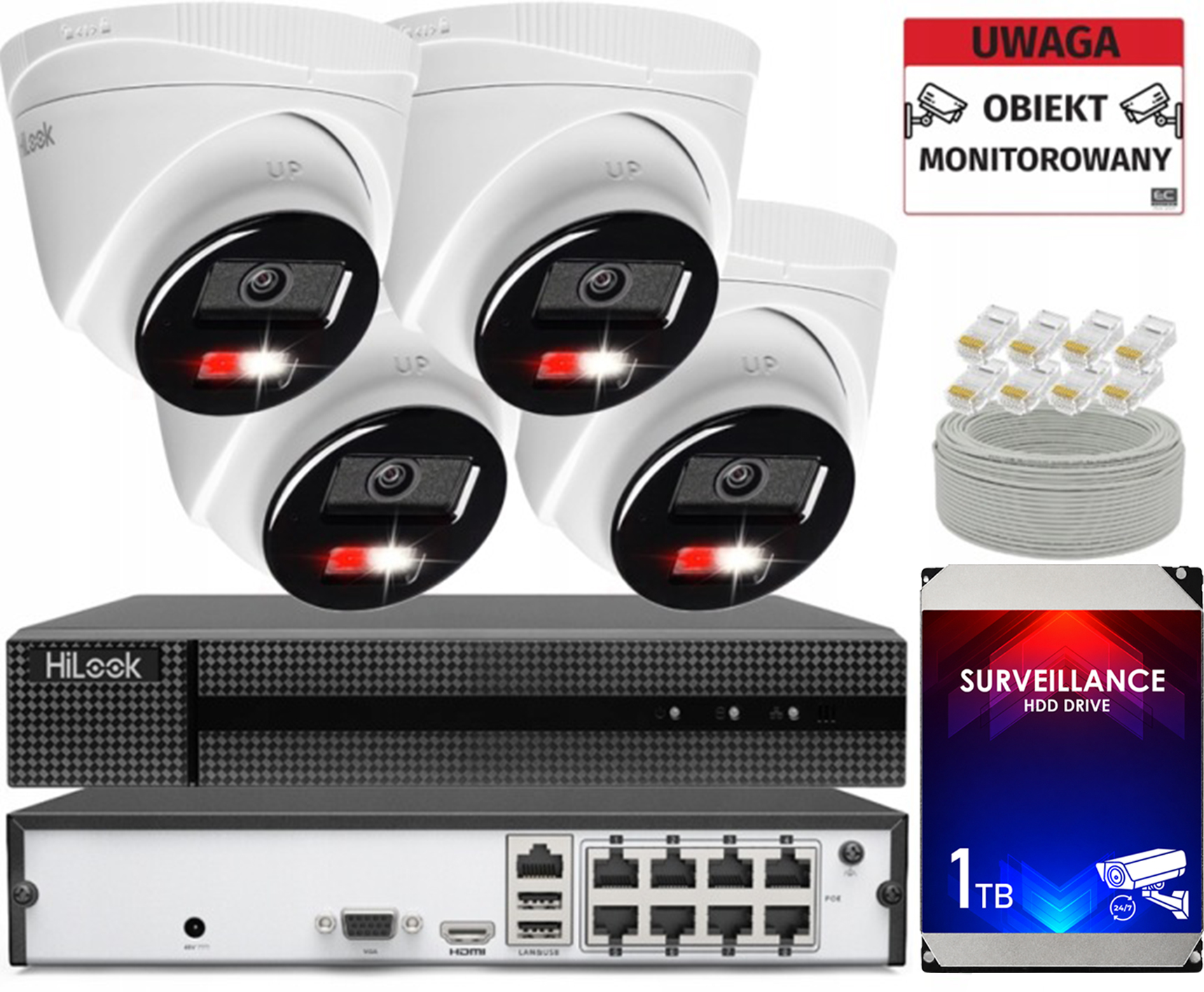 Sada Ip monitorovania pre rozšírenie 4 kamier 4Mpx rekordér 8 kanálov 1TB