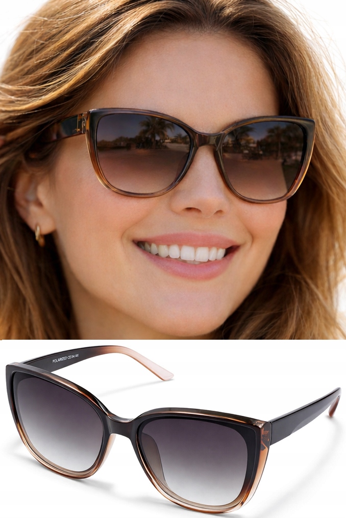 Okulary Przeciwsłoneczne Damskie Z Polaryzacją Filtrem Uv PolarZONE Z Etui