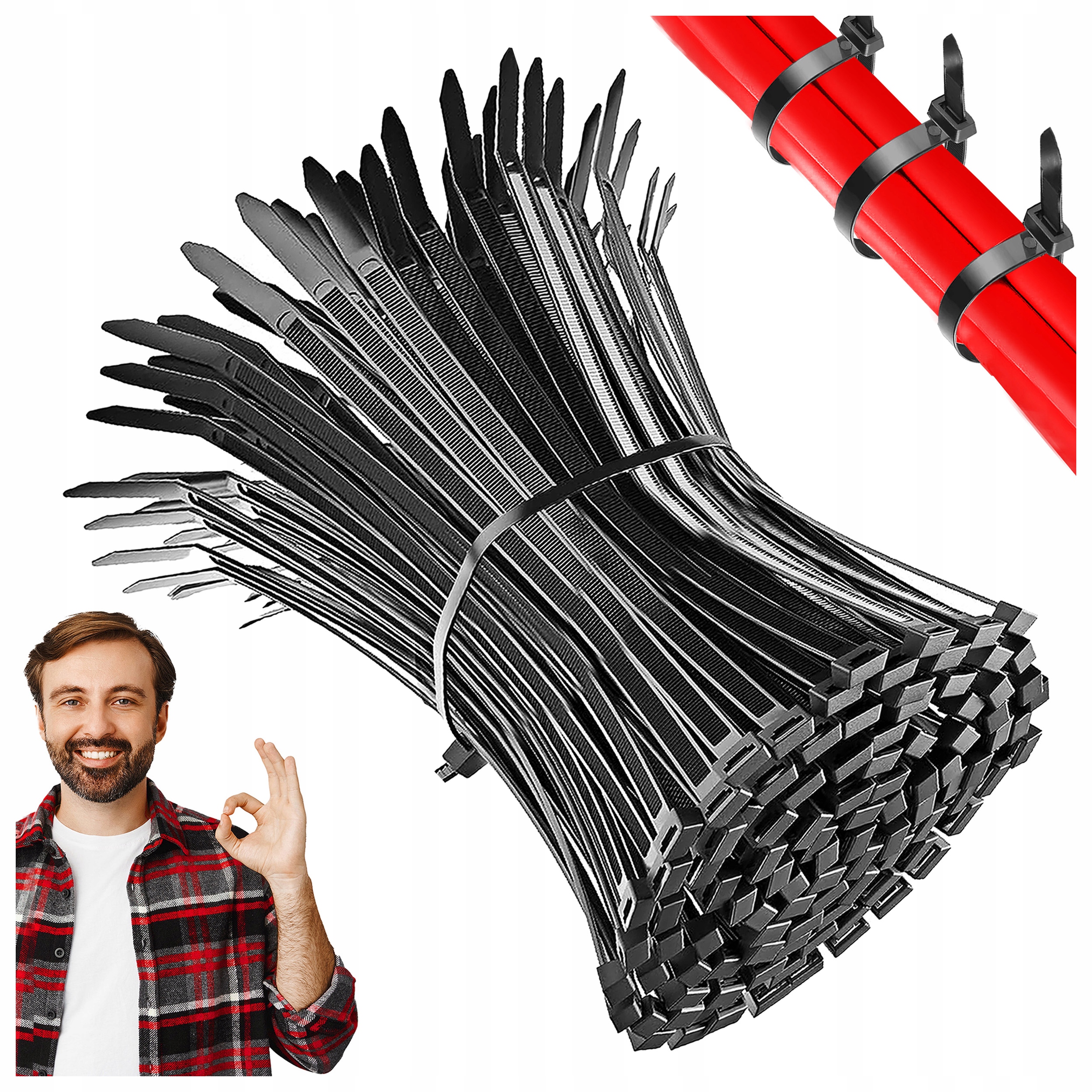 OPASKI ZACISKOWE TRYTKI CZARNE UV 2,5x100 ZESTAW