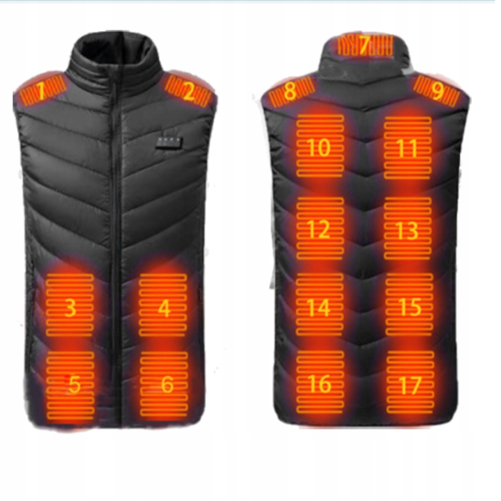 Vyhřívaná Elektrická Tepelná Vesta Unisex L Bunda Bez Rukávů Usb