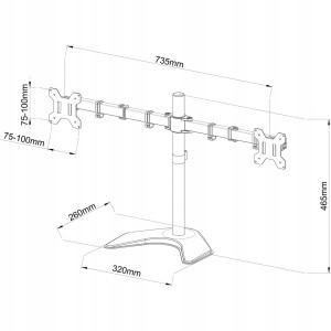 Art Ramm L-21N Uchwyt Biurkowy Do 2 Monitorów Led/lcd 13-27 L-21N