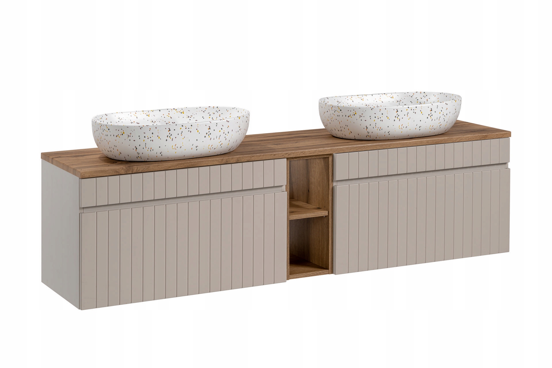 KASZMIROWA Szafka z UMYWALKĄ 180 cm RYFLOWANA