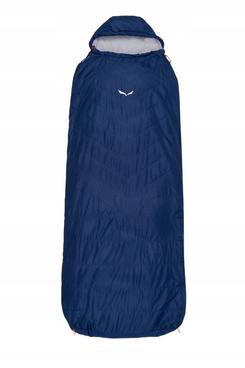 Turistický spací pytel Salewa Micro II 850 Quattro-Blue Depth 210x75 cm pravý