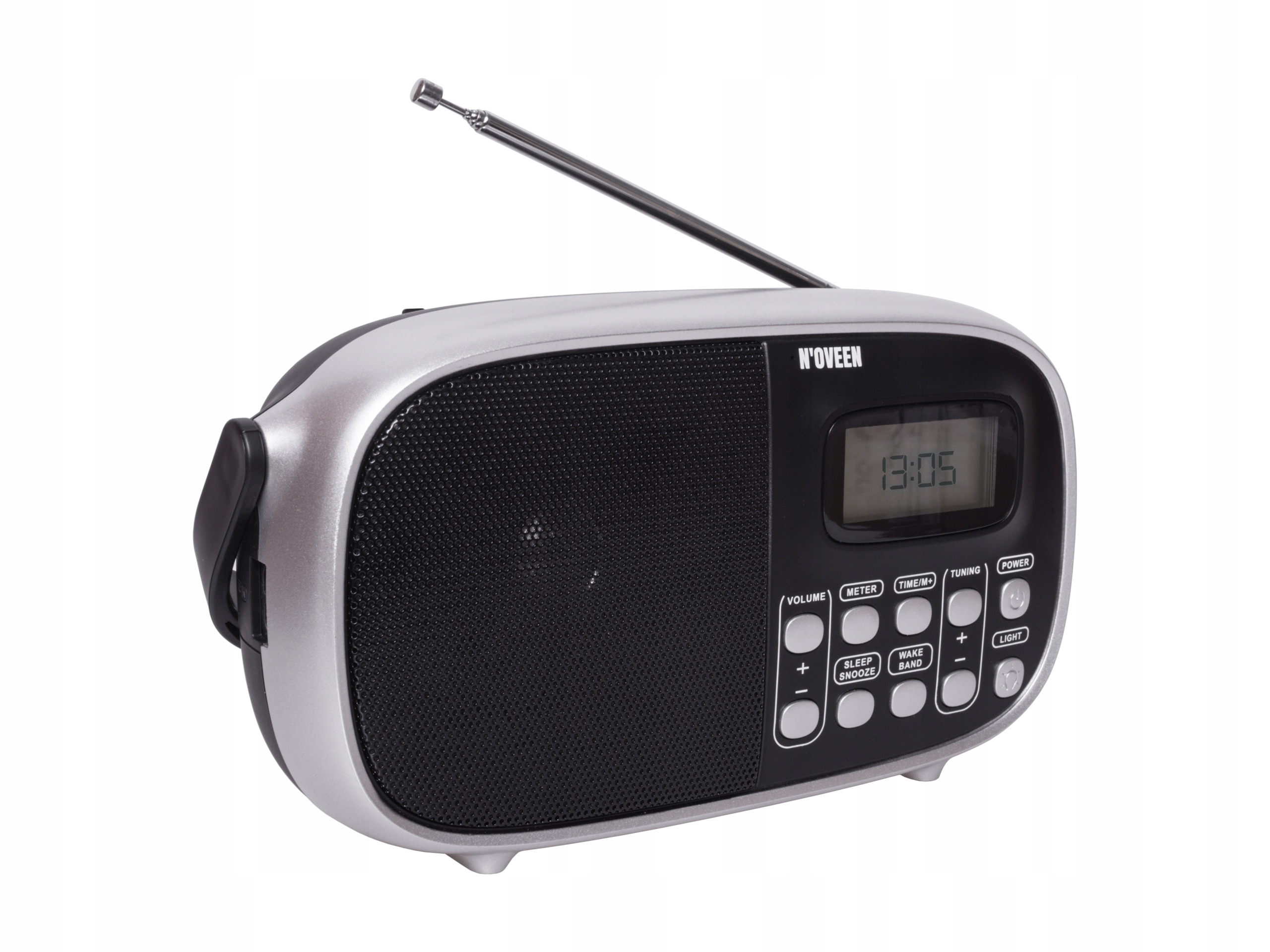 RADIO KUCHENNE SIECIOWE RETRO ZEGAR BUDZIK FM/ AM Cechy dodatkowe antena teleskopowa wyświetlacz LCD