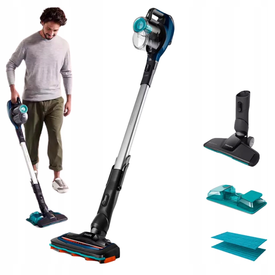ODKURZACZ PIONOWY BEZPRZEWODOWY RĘCZNY MOPUJĄCY 3w1 PHILIPS AKUMULAT 50 MIN
