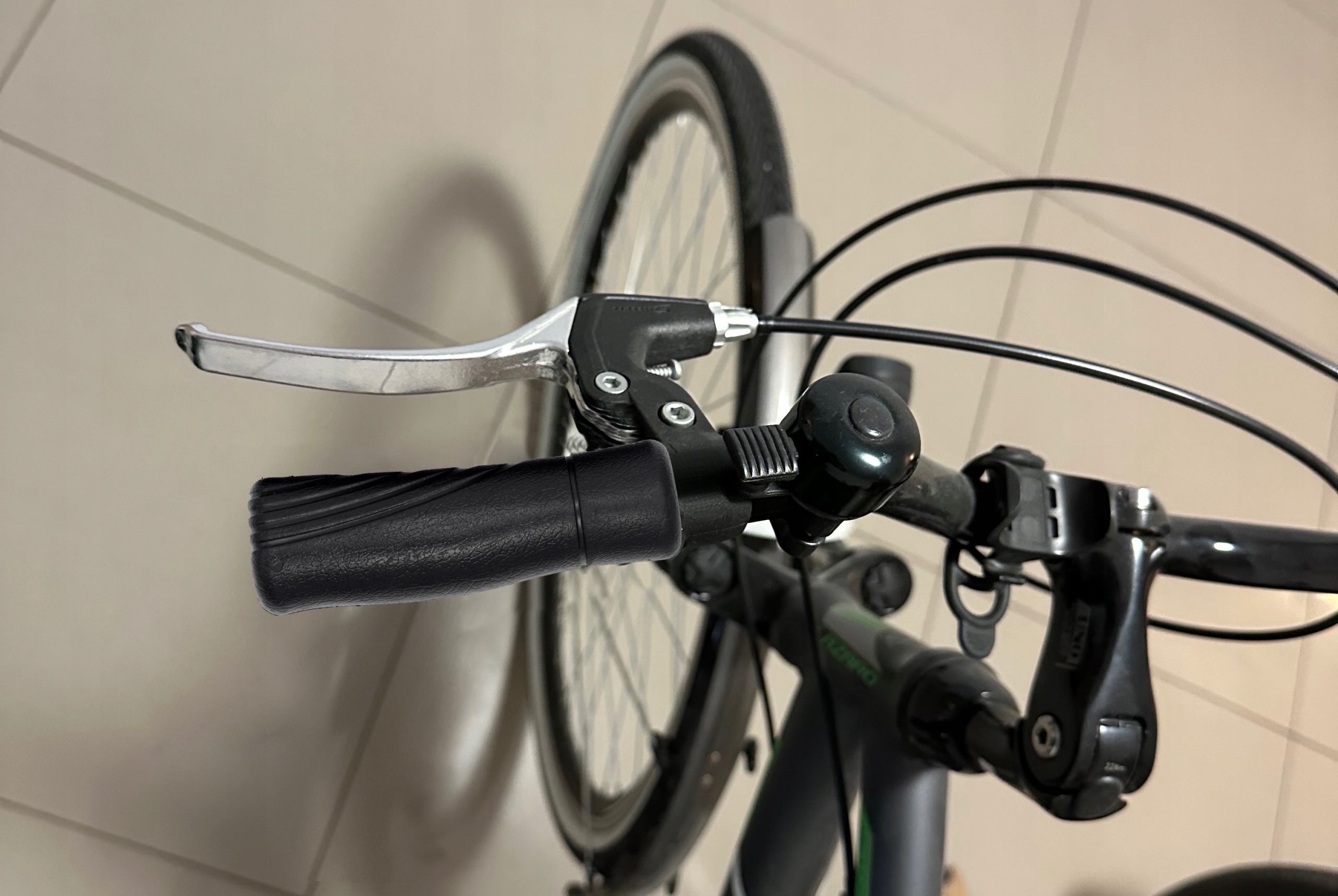 Chwyt rowerowy PIK 120/90 mm, czarny, zestaw Materiał inny