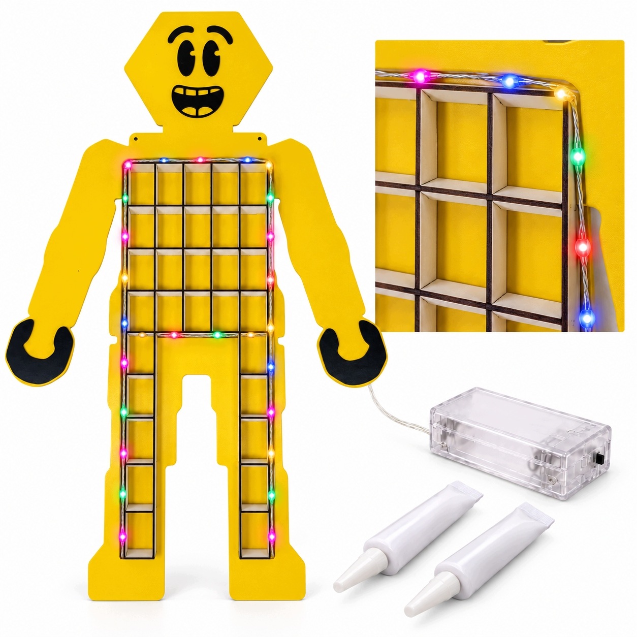 Multibox Organizer Półka minifigurki klocku ludziki żółty ekspozytor 89x54