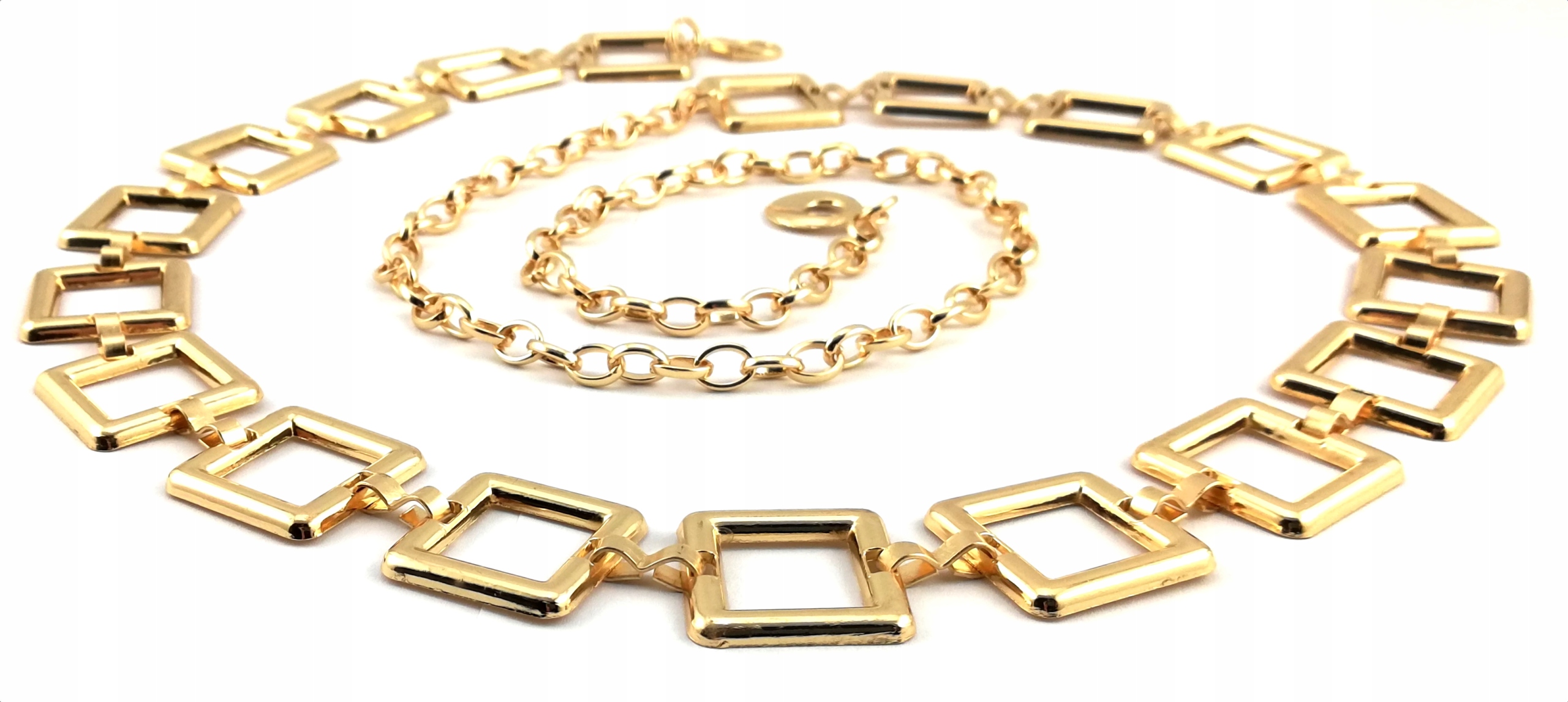 

Ozdobny Pasek Metalowy Łańcuszek Złoty