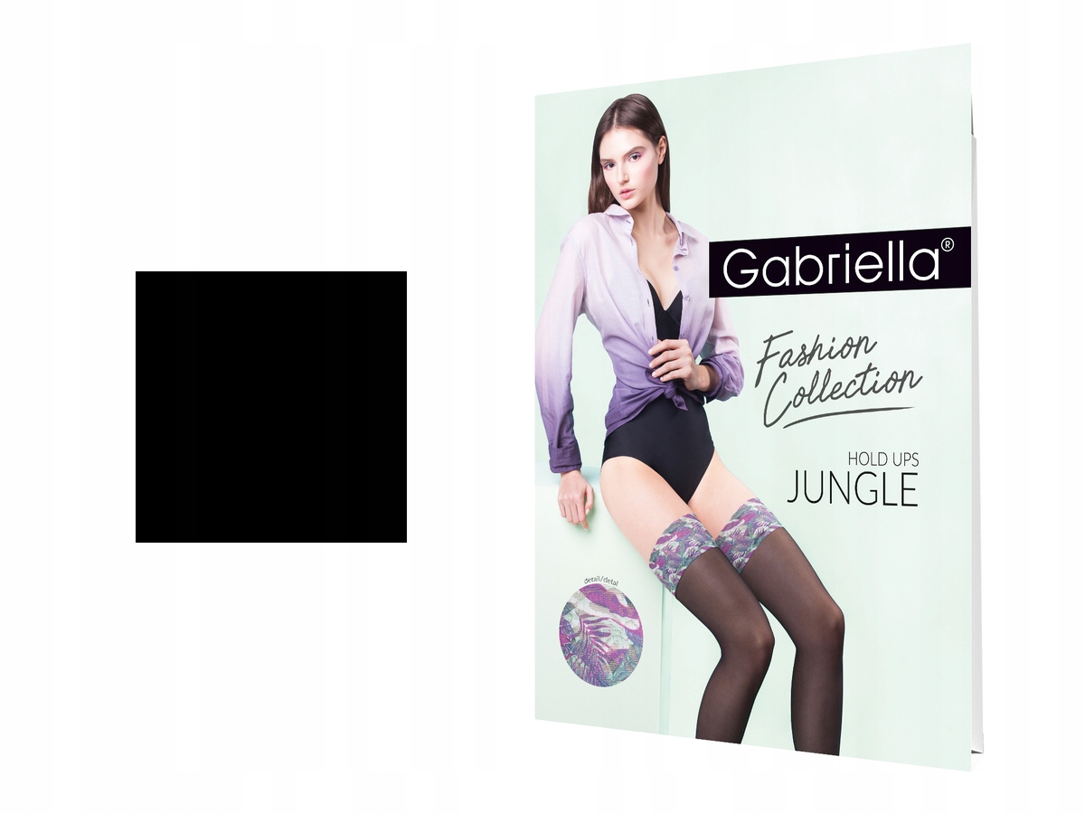 

Pończochy zdobiony pas Calze Jungle Nero 1/2